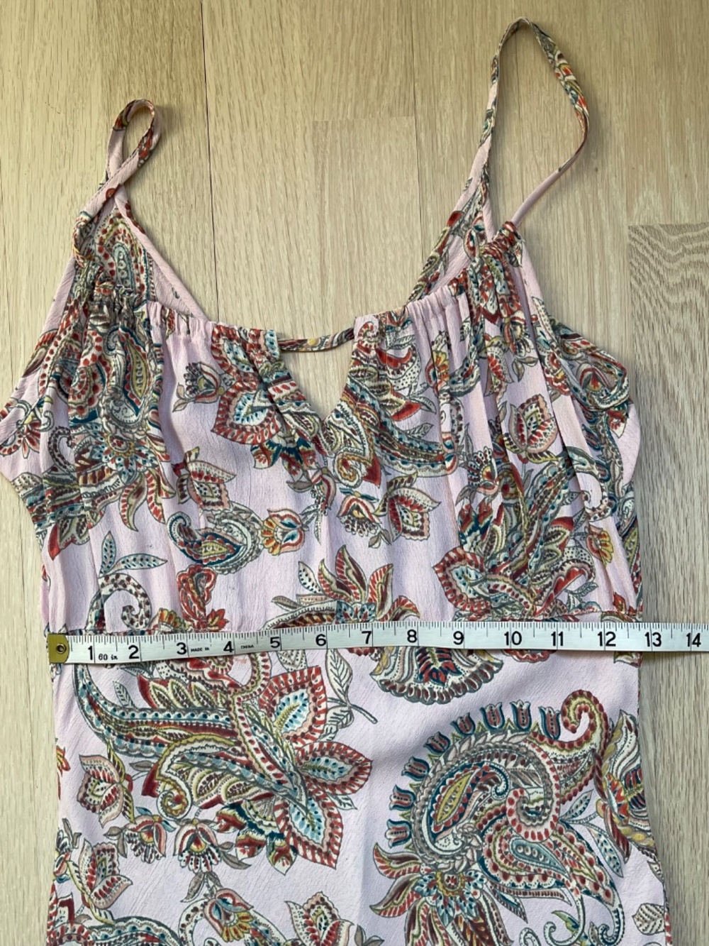 Angie Pink Paisley Boho Midi Dress Pink Floral Slip Dress Size M Fits Like XS/S - Picture 7 of 10